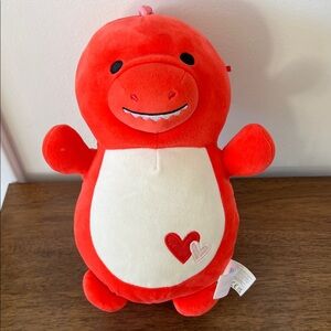 Squishmallow 10-inch Duster the Red Dinosaur Hugmee